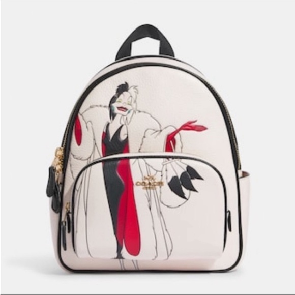 Disney X Coach Mini Court Backpack With Cruella Motif - Picture 10 of 13